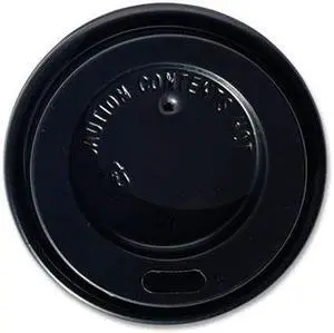 Hot Cup Lids Fits 4 oz Hot Cups Plastic Black 1000/Carton BWKHOTBL4