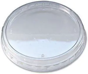 Recycleware Round Deli Container Lids Flat Outer Fit Clear Plastic 500/Carton LRDOF
