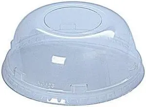 Kal-Clear/Nexclear Drink Cup Lids Squat Dome Lid with 1.75" Hole Fits 32 oz Cold Cups Plastic Clear 500/Carton 000000000009508066