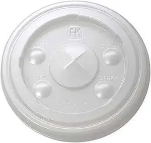 Kal-Clear/Nexclear Drink Cup Lids Flat X-Style Straw Slot Fits 12 oz to 14 oz Cold Cups Plastic Translucent 1000/CT 9508216