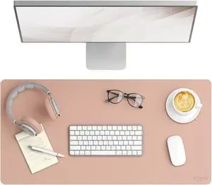 Smead Vegan Leather Desk Pads 31.5 x 15.7 Light Pink 64834