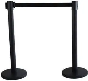 Economy Crowd Control Assorted Materials 14" x 35" x 9 ft 6" Black 2/Carton 16600