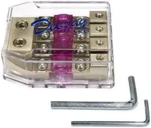 Main power distribution block Includes four ANL premounted fuses of 100 Amps each