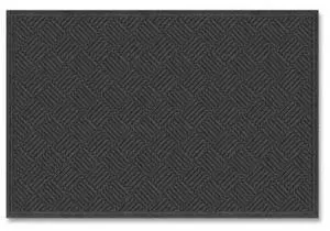 Ecomat Crosshatch Entry Mat Rectangular Charcoal Gray Crush-Resistant Ribbed Surface 48" x 72" 60461190140000600