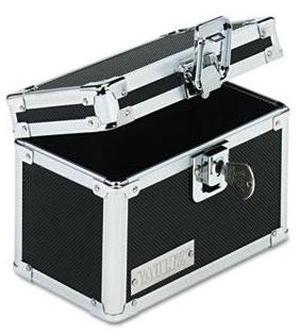 Vaultz Locking Index Card File Holds 350 3 x 5 Cards 6 x 4 x 4.25 Black VZ01169