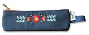 Denik Evelynn Zipper Vegan Suede Notebook Pouch 2x6.5 Blue NBPOUCH550