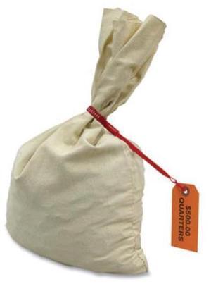 Controltek Canvas Coin Transit Bag, 12 x 19, Beige Single Unit