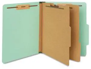Universal Office 6 Section Classification Folder 2 Divider Letter Lt Green 20Ct