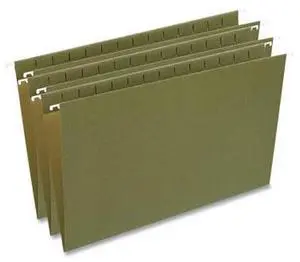 Universal Office Hanging File Folder Legal 1/5 Cut Tabs Standard Green 50 Count