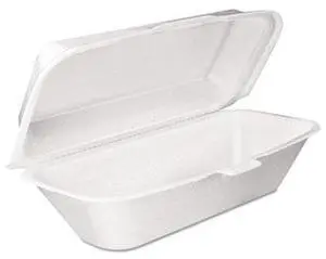 Dart Foam Removable Hinged Lid Container Hoagie Container White 500Ct 99HT1R