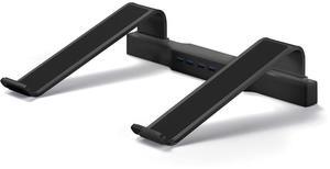 DAC Non-Skid Laptop 4-Port USB 3.0 Hub Notebook Stand, 3""x9.8""x12.1"", Black