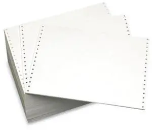 Continuous Feed Computer Paper 1-Part 18 lb Bond Weight 8.5x12 White 4000/Carton