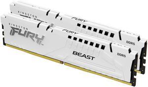 Kingston 64GB (2x32GB) DDR5 6000MT/s CL30 FURY Beast White EXPO - 64 GB (2 X 32GB) - DDR5-6000/PC5-48000 DDR5 SDRAM - 6000 MHz Dual-rank Memory - CL30 - 1.40 V - Non-ECC - Unbuffered - 288-pin - DIMM
