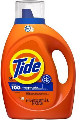 Tide Laundry Detergent Liquid, Original Scent, 64 Loads, 84 FL OZ, Works on 100% of Common Stains, Laundry Soap, Liquid Laundry Detergent