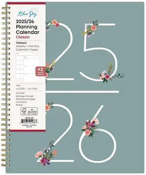 2025-2026 Blue Sky Weekly/Monthly Academic Planner, 8-1/2" x 11", Greta, July 2025 To June 2026, 136479