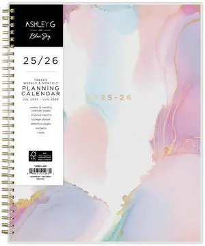 2025-2026 Blue Sky Weekly/Monthly Academic Planner, 8-1/2" x 11", Multicolor Smoke Frosted, July 2025 To June 2026, 149046