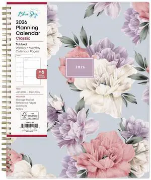 2026 Blue Sky Weekly/Monthly Planner, 8-1/2" x 11", Tula, January To December, 143971