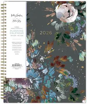 2026 Blue Sky Weekly/Monthly Planner, 8-1/2" x 11", Midnight Garden, January To December, 140944