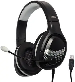 AVID AE-79 USB Headset - Stereo - USB 2.0 - Wired - 20 Hz to 20 kHz - Over-the-head, On-ear - Binaural - Circumaural - 5 ft Cable - Bi-directional Microphone - Noise Canceling - Black