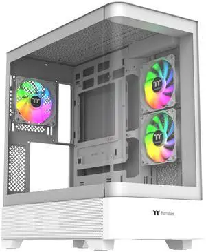 Thermaltake View 290; Mid Tower; 3x120mm ARGB Lite Fans Included; 360mm Radiator Support; 450mm GPU Clearance; Hidden Connector Support; Rotatable PCIe Slots; 200mm PSU Clearance; Snow; Ca-11G-00M6WN-