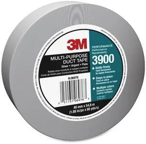 3m Multi-purpose Utility Grade Duct Tape - 2" Width X 59.93 Yd Length - Easy Tear, Reinforced, Laminated - Silver (3900ct)