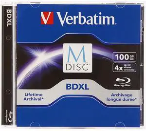 Verbatim Blu-ray Recordable Media - BD-R XL - 4x - 100 GB - 1 Pack Jewel Case (98912)