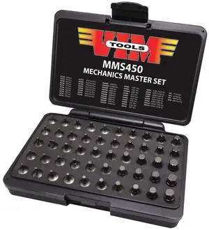 Vim Tools MMS450 Elite 50 Piece Mechanics Master Set, All 1/4 Inch Drive And 20 Mm Oal, Torx, Torx Plus, Xzn Hex Flat Philips