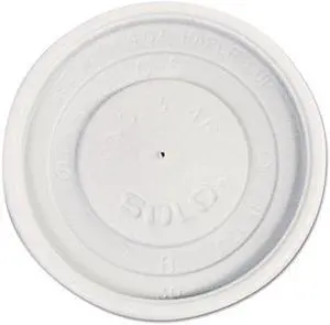 Solo Cups VL34R-0007 Polystyrene Vented Hot Cup Lids, 4oz Cups, White, 100/pack, 10 Packs/carton