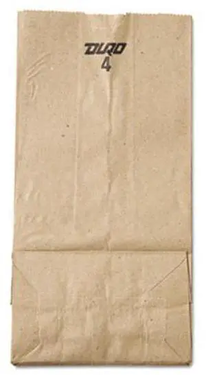 General Supply GK4500 4# Paper Bag, 30-pound Basis Weight, Brown Kraft, 5 X 3.33 X 9-3/4