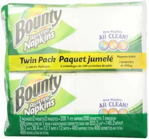 Procter & Gamble 06356 Quilted Napkins, 1-ply, 12.2 X 12, White, 200/pack, 400/carton