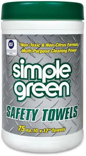 Simple Green Multi-purpose Cleaning Safety Towels - Towel - 10" Width X 11.75" Length - 75 - 6 / Carton - Green (13351ct)