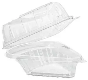 Dart DCCC54HT1 Showtime Clear Hinged Containers, Pie Wedge, 6 2/3 Oz, Plastic, 125/pk, 2 Pk/ct