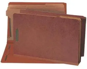 Smead 29865 Red End Tab Pressboard Classification Folders With Safeshield Fasteners - Legal - 8.50" Width X 14" Length Sheet Size - 3" Expansion - 5 Fastener - 2" Folder, 1" Divider (smd-29865_35)