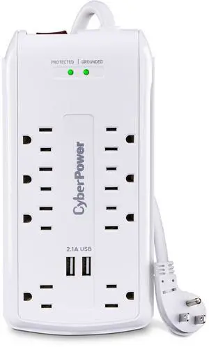Cyberpower P806u P806u Home Office Surge-protector 8-outlet Power Strip With 2 Usb Ports, 6-foot Cord