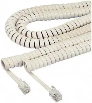 Softalk Coiled Phone Cord Plug/Plug 25 ft. Ivory 42265