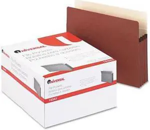 UNIVERSAL 3 1/2 Inch Expansion File Pockets Straight Tab Letter Redrope/Manila