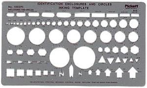 Chartpak CHA1002PI Circle and ID Template- 5-.88in.x10in.x.020in. - Soft Gray