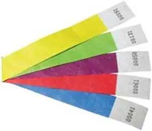 Baumgartens Security Wrist Band,Tear-Resistant,10"x3/4", 100/PK, YW 85070