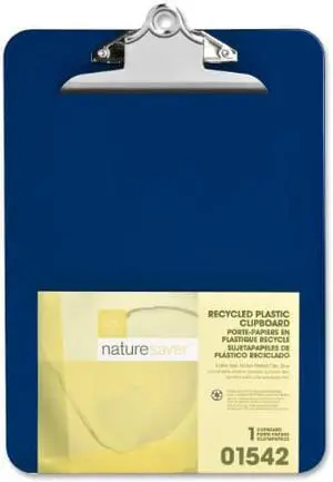 Nature Saver Plastic Clipboard Recycled 1" Cap 9"x12" Blue 01542