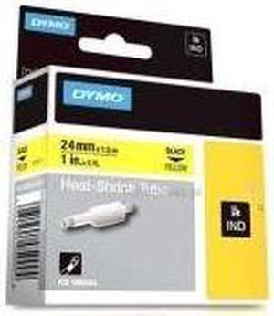 DYMO 1805444 Industrial Heat Shrink Tubes for DYMO Industrial RhinoPro Label Makers, Black on Yellow, 1.00"