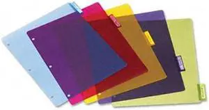 Cardinal 84018 Extra-Tough Poly Dividers 5 Tab(s)/Set - Letter - 3 Hole Punched - 4 / Pack - Multicolor Tab