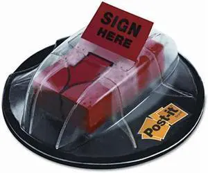 3M 680HVSHR High Volume Flag Dispenser    Sign Here    Red  200 Flags per Dispenser