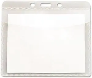 Advantus 75604 PVC-Free Badge Holders, Vertical, 3" x 4", Clear, 50/Pack