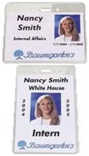 Baumgartens Govt Badge Holder,Vinyl,Vertical,2-5/8"x3-7/8",50/PK,CL 67880