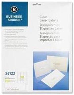 Business Source Mailing Labels Laser 1"x2-3/4" 1500/PK Clear 26123
