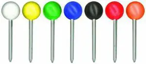 Gem Office Products- LLC. GEMMTA250 Round Map Tacks- .19in. head- .38in. Long- Assorted