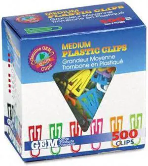 Advantus Paper Clips Plastic Medium Size Assorted Colors 500/Box PC0300