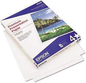 Epson Premium Presentation Paper - Letter - 8.5" x 11" - Matte - 100 Sheet - Bright White