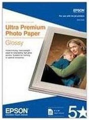 Epson Ultra Premium Photo Paper - 8" x 10" - 305g/m? - Glossy - 96 ISO Brightness - Bright White