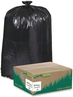 Recycled Can Liners, 40-45 gal, 1.25 mil, 40 x 46, Black, 100/Carton